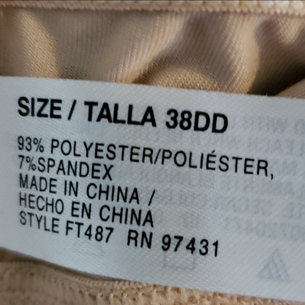 NWOT FRUIT OF THE LOOM Underwire Back-Closure Adjustable-Strap Beige Brassiere - Picture 3 of 4
